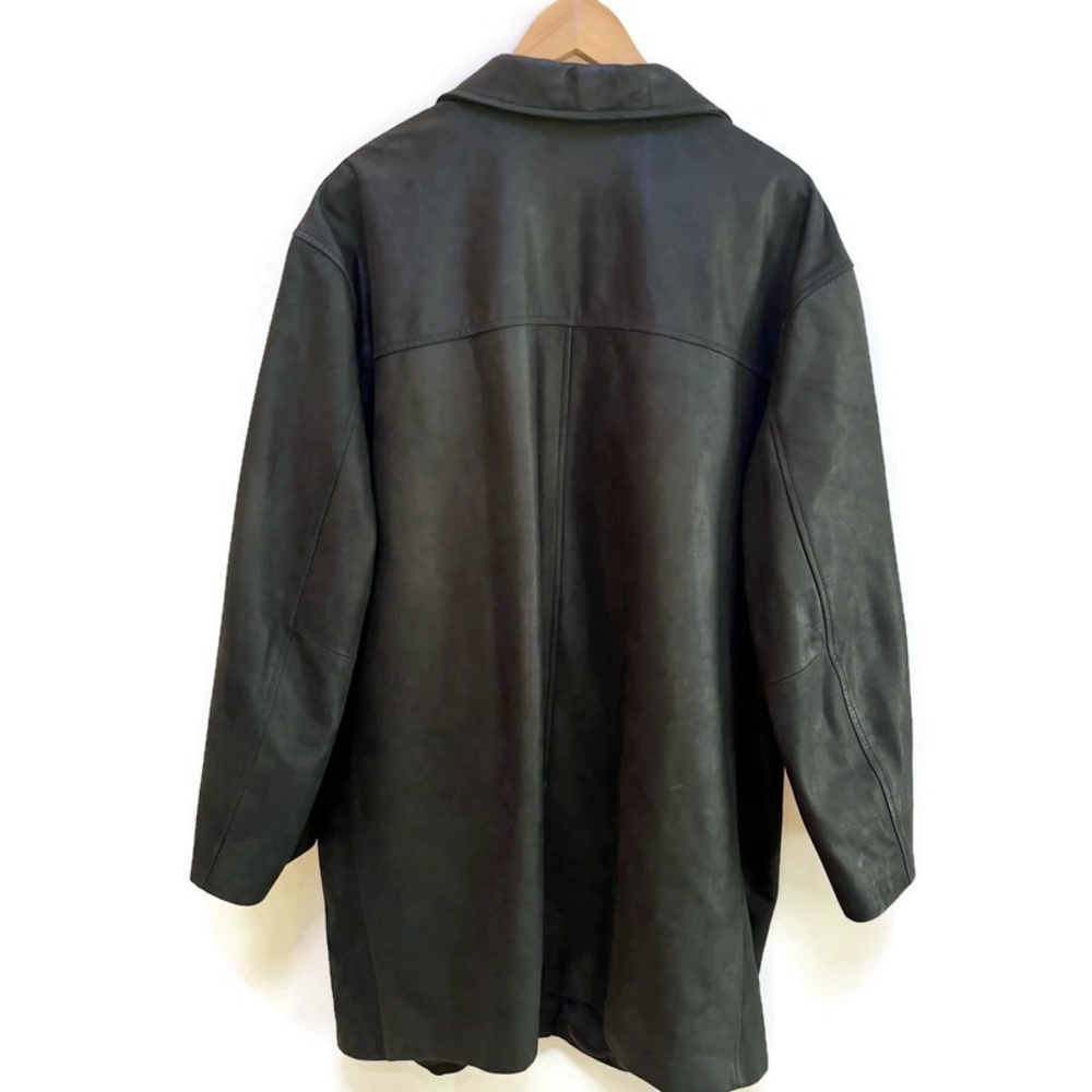 Banana Republic Black Long Line Genuine Leather Jacket, Women's Size XXL - Picture 2 of 10